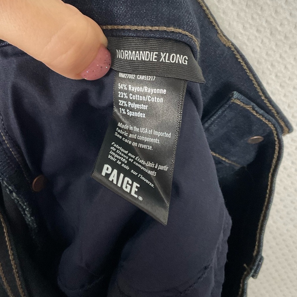 PAIGE Normandie “Cellar” XLong Dark Blue Luxury Jeans Mens 31 x 37 NWOT Straight - Picture 4 of 8